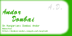 andor dombai business card